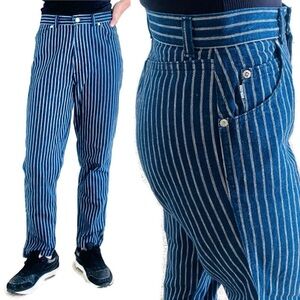 80s Rare Levis 573 High Rise Jeans Striped Size 4